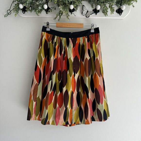 ITW By Claude Brown Mod Retro Printed Skirt With Bow Mid Century Modern - Picture 4 of 4